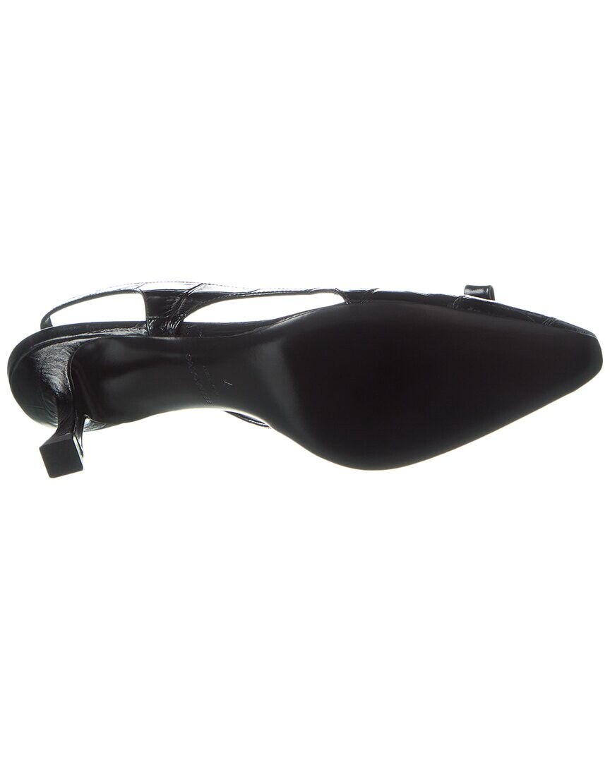 

Ferragamo Туфли Zarula Mini Bow из кожи с ремешком на пятке и тиснением под крокодила Salvatore Ferragamo, черный