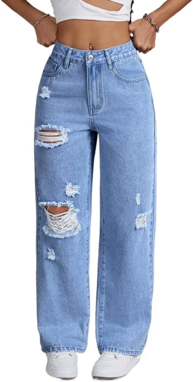 Джинсы прямые средней посадки, Medium Wash