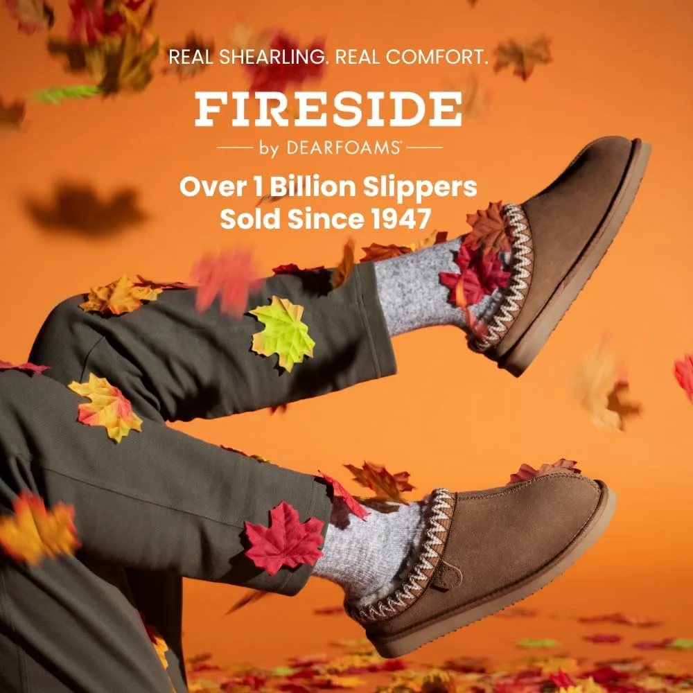 Клогги Fireside от Dearfoams для мужчин Grafton Shearling для дома и улицы Fireside by Dearfoams, черный — фото 2