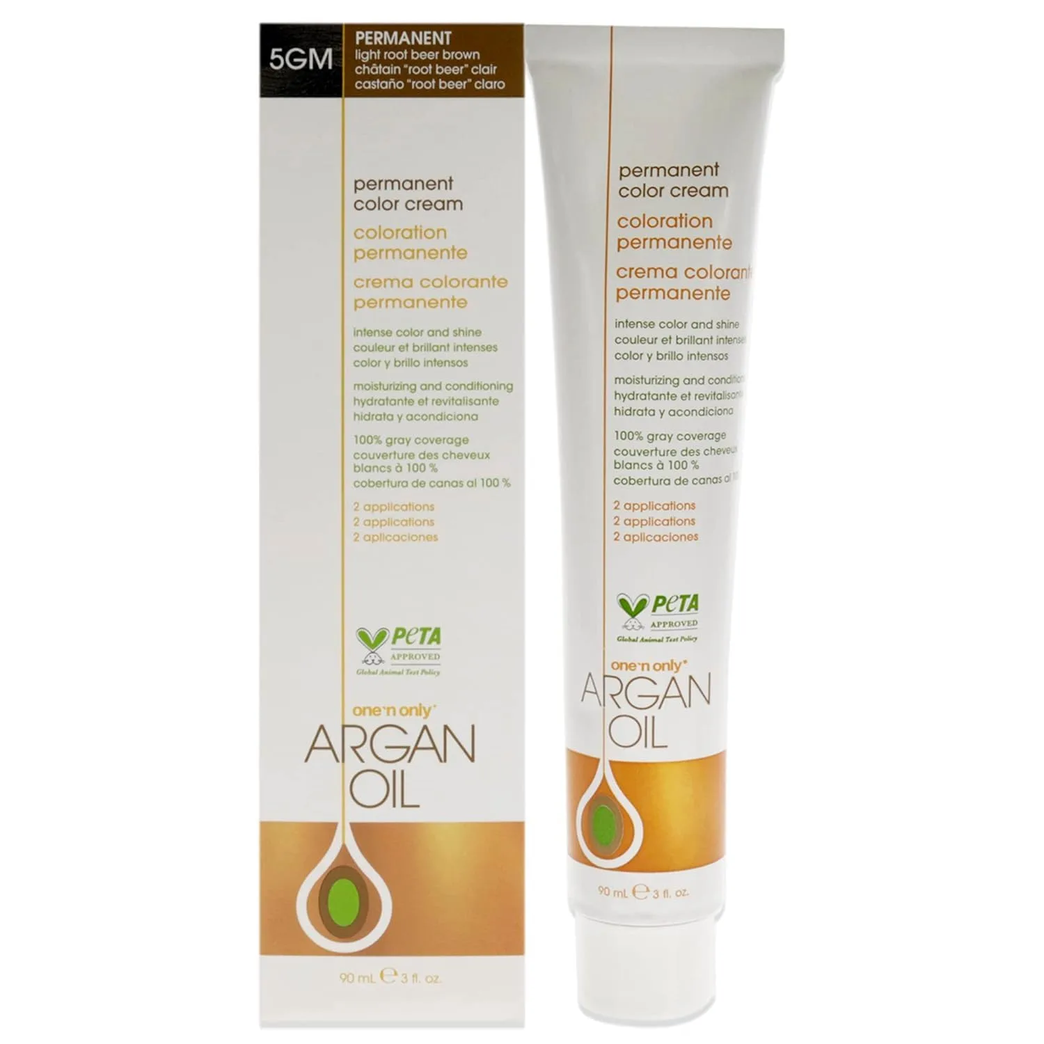 One N' Only Permanent Hair Color - стойкая краска для волос с аргановым маслом, насыщенные тона, маскирует седину, увлажняет и укрепляет, 5GM Light Root Beer Brown (85 г) One 'N Only, 5GM Light Root Beer Brown