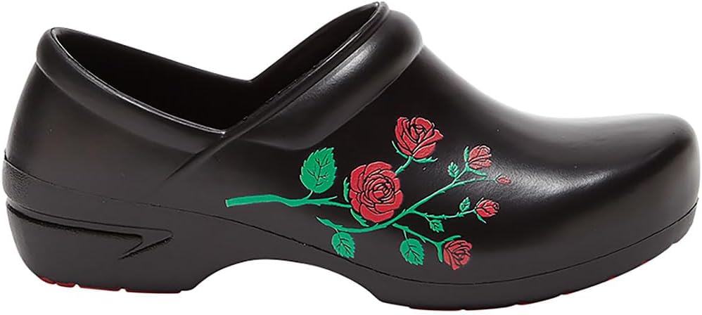 

Сабо для медсестер Anywear SR Angel - Нескользящая рабочая обувь для женщин и мужчин - Противоскользящие комфортные туфли для медсестер, Rose Bouquet