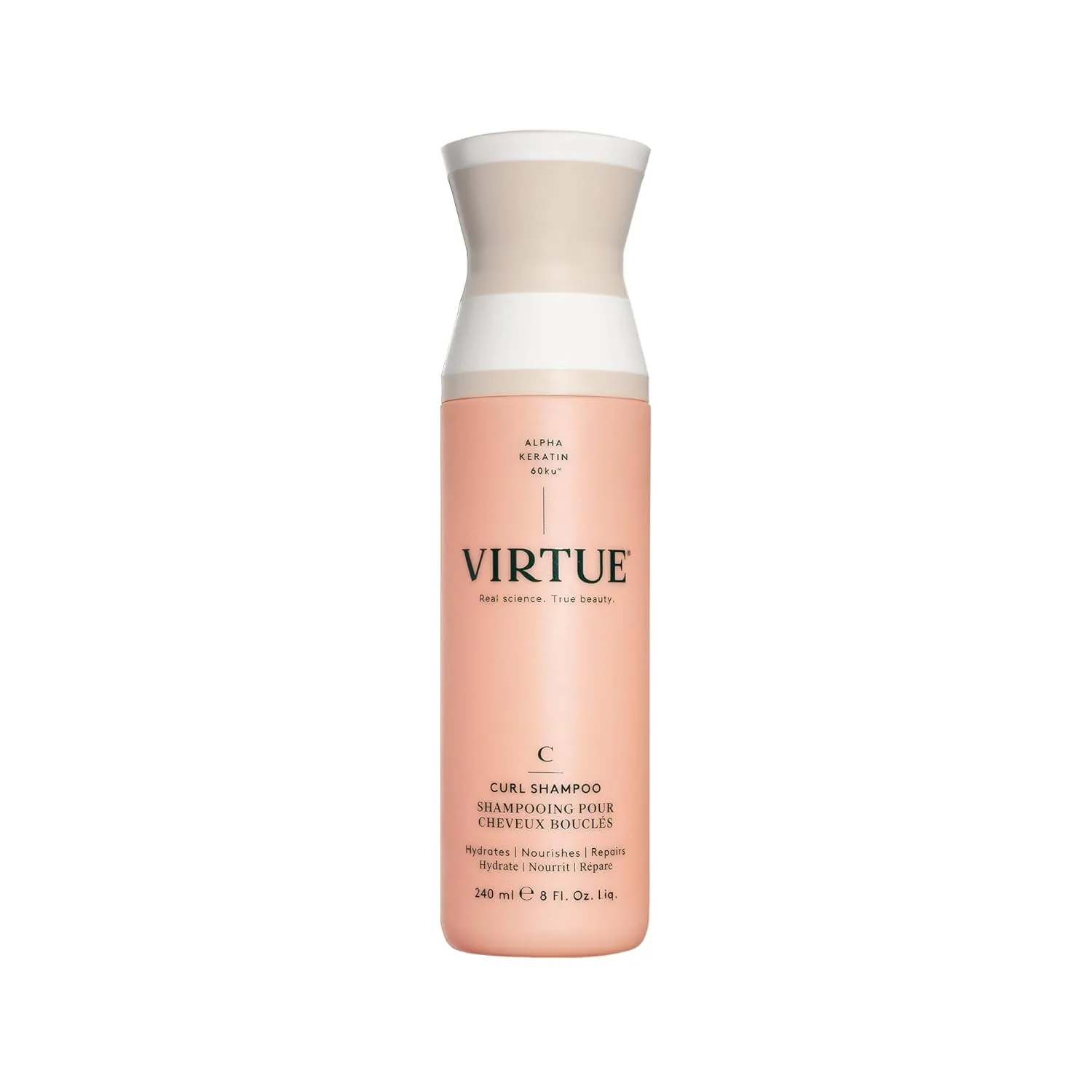 Шампунь VIRTUE Curl без сульфатов с маслом жожоба: увлажняет, питает и восстанавливает кудрявые волосы, контролирует пушистость, безопасен для окрашенных волос. 237 мл (.)