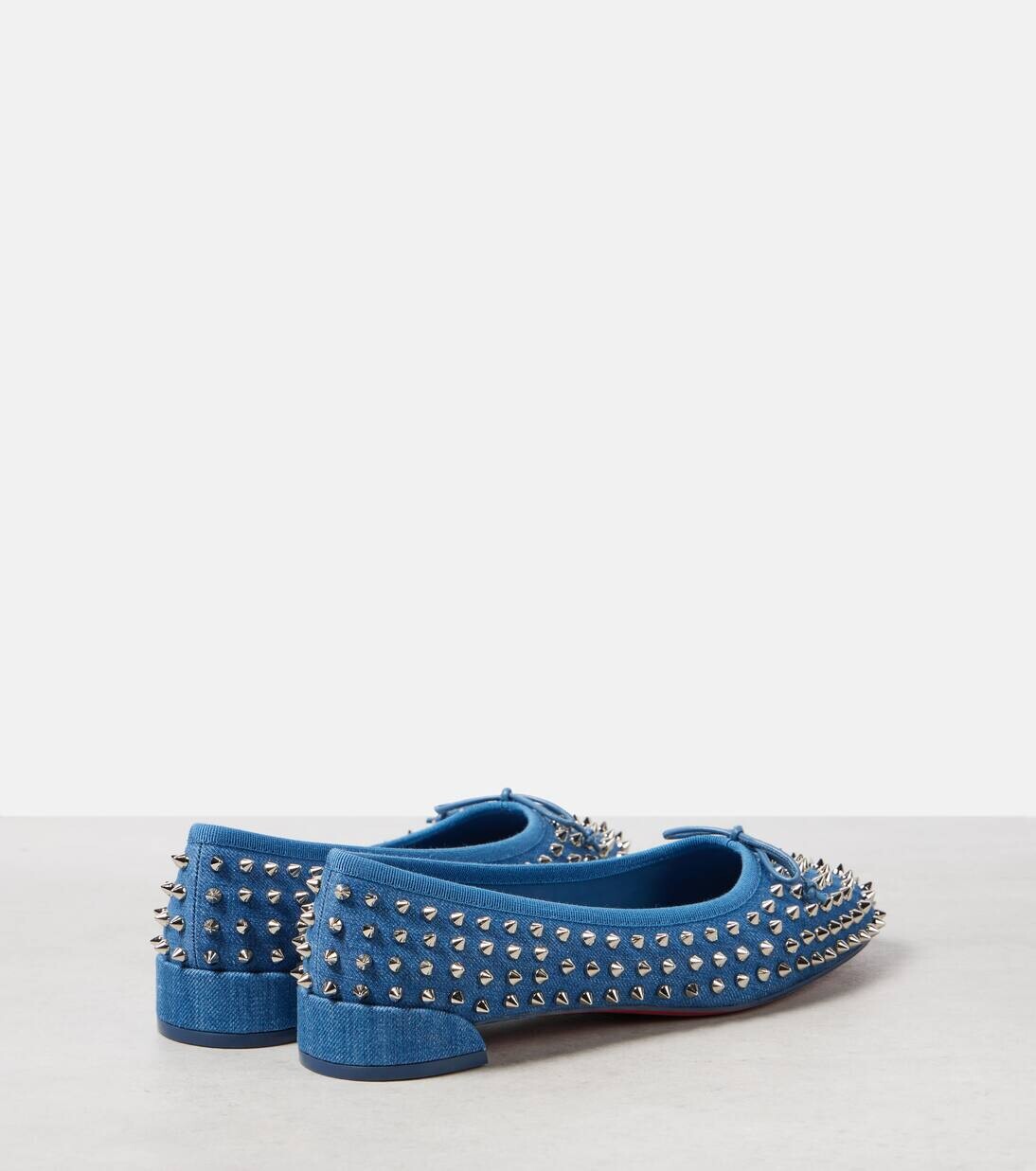 Джинсовые балетки Sweetie Jane Spikes Christian Louboutin, цвет blue/sv/lin jeans — фото 3