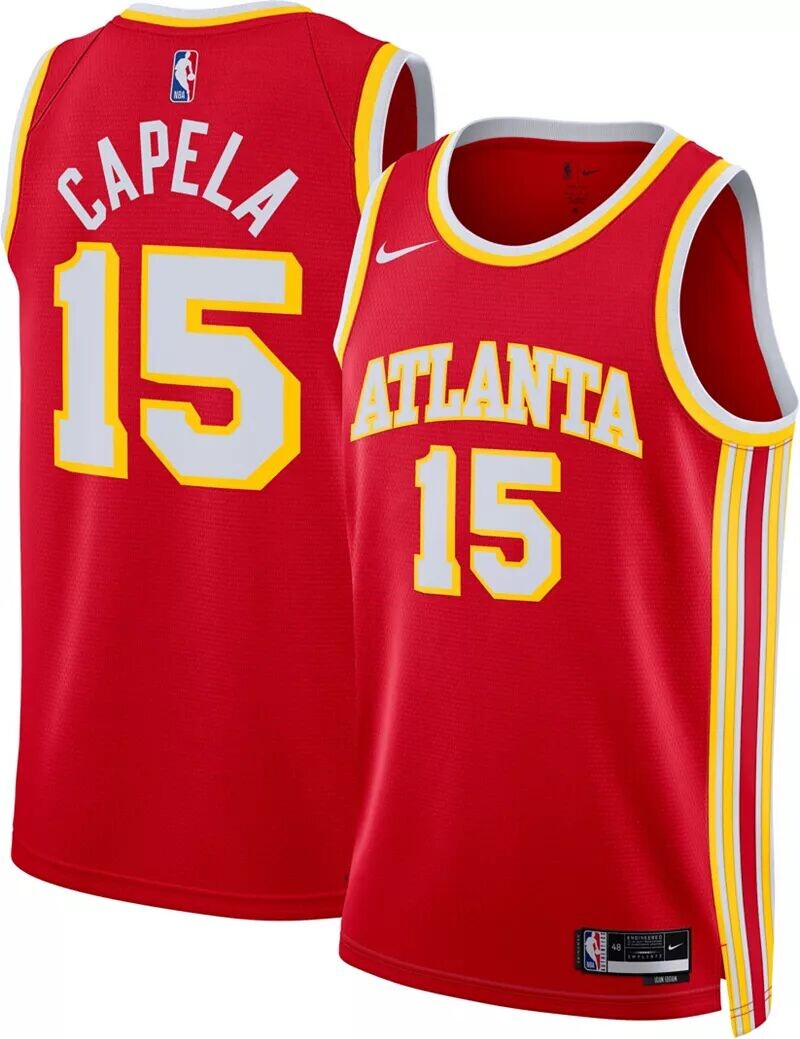 

Мужская красная майка Nike Atlanta Hawks Clint Capela #15 Dri-FIT Swingman