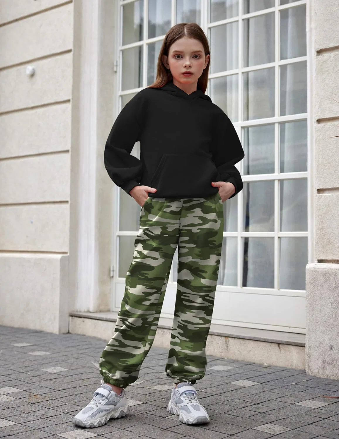 Детский спортивный костюм оверсайз Arshinet, 2 предмета, Black&camouflage — фото 2