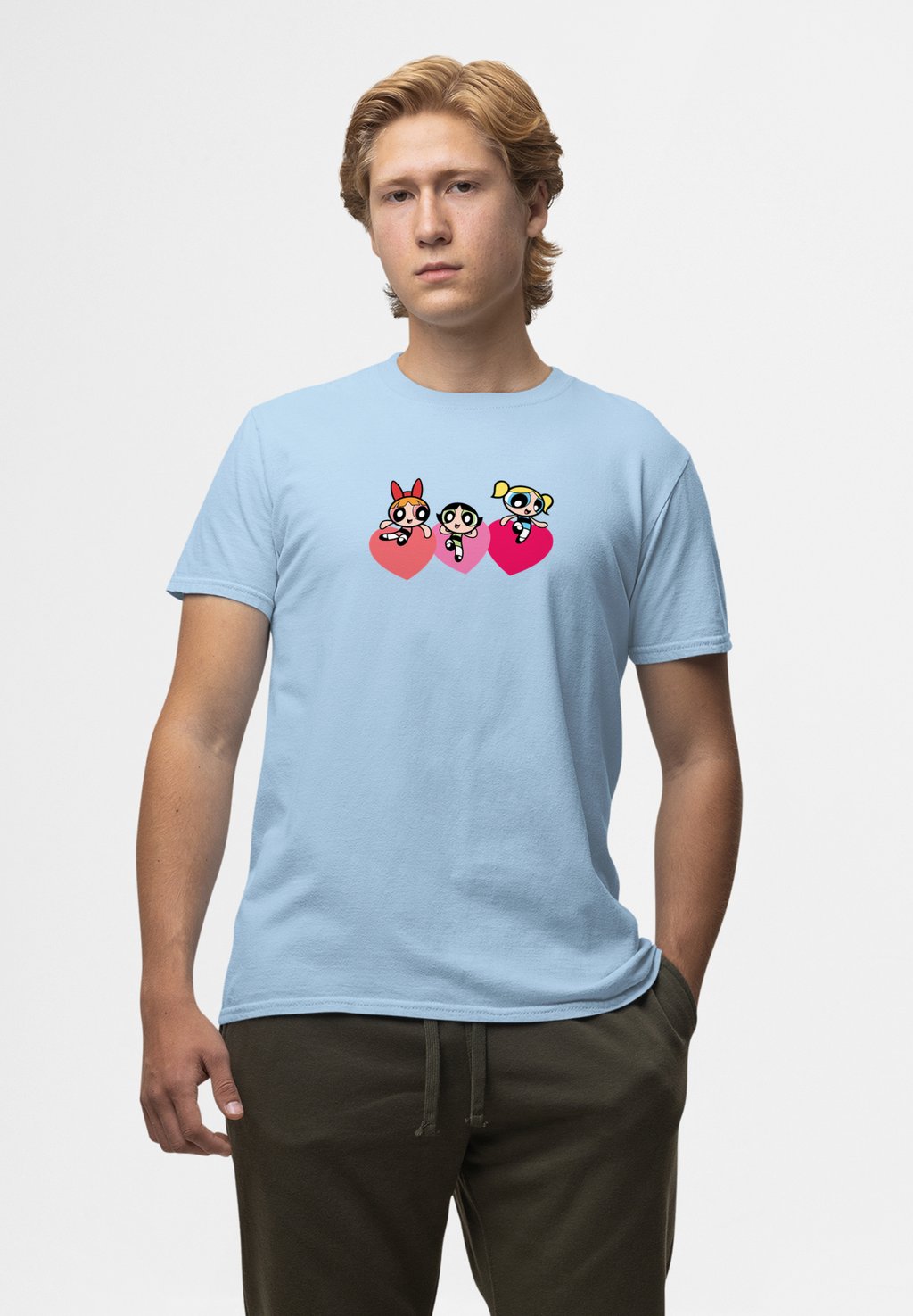 

Футболка с принтом THE POWERPUFF TRIPLE GRAPHIC Henry Tiger, светло-голубой