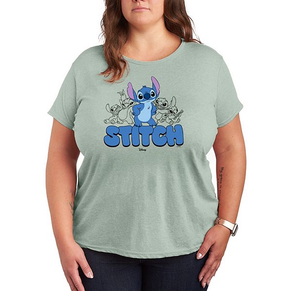 

Футболка с принтом Lilo & Stitch, plus size Disney, Heather Sea Foam
