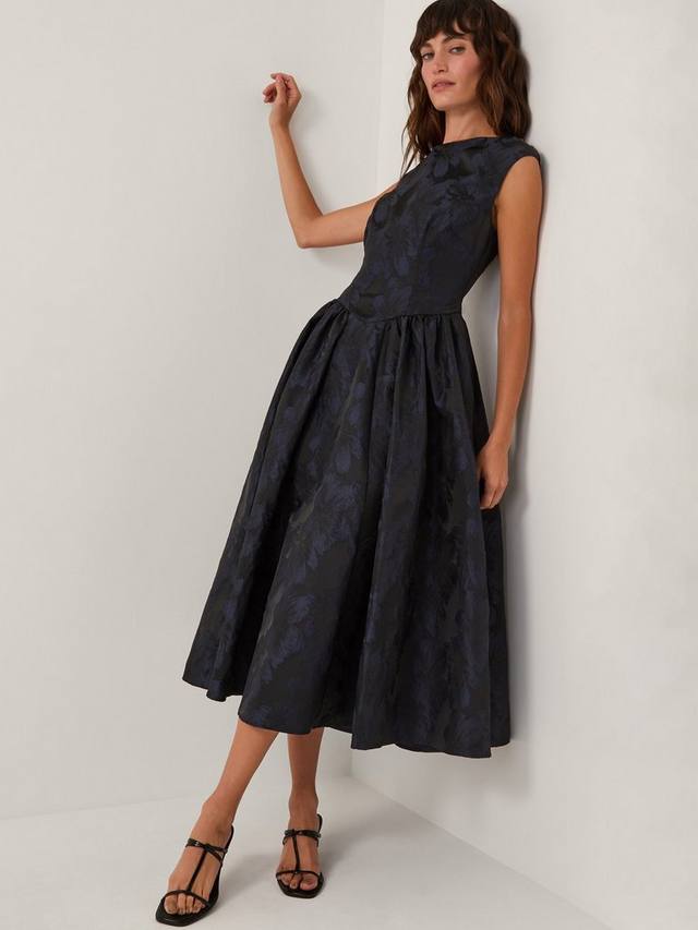 

Платье миди Jayda без рукавов с цветочным жаккардом Monsoon