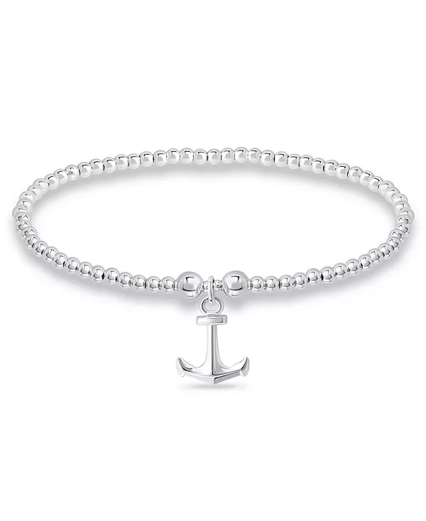 

Браслет с подвесками в виде якоря из серебряной пластины Macy'S, silver