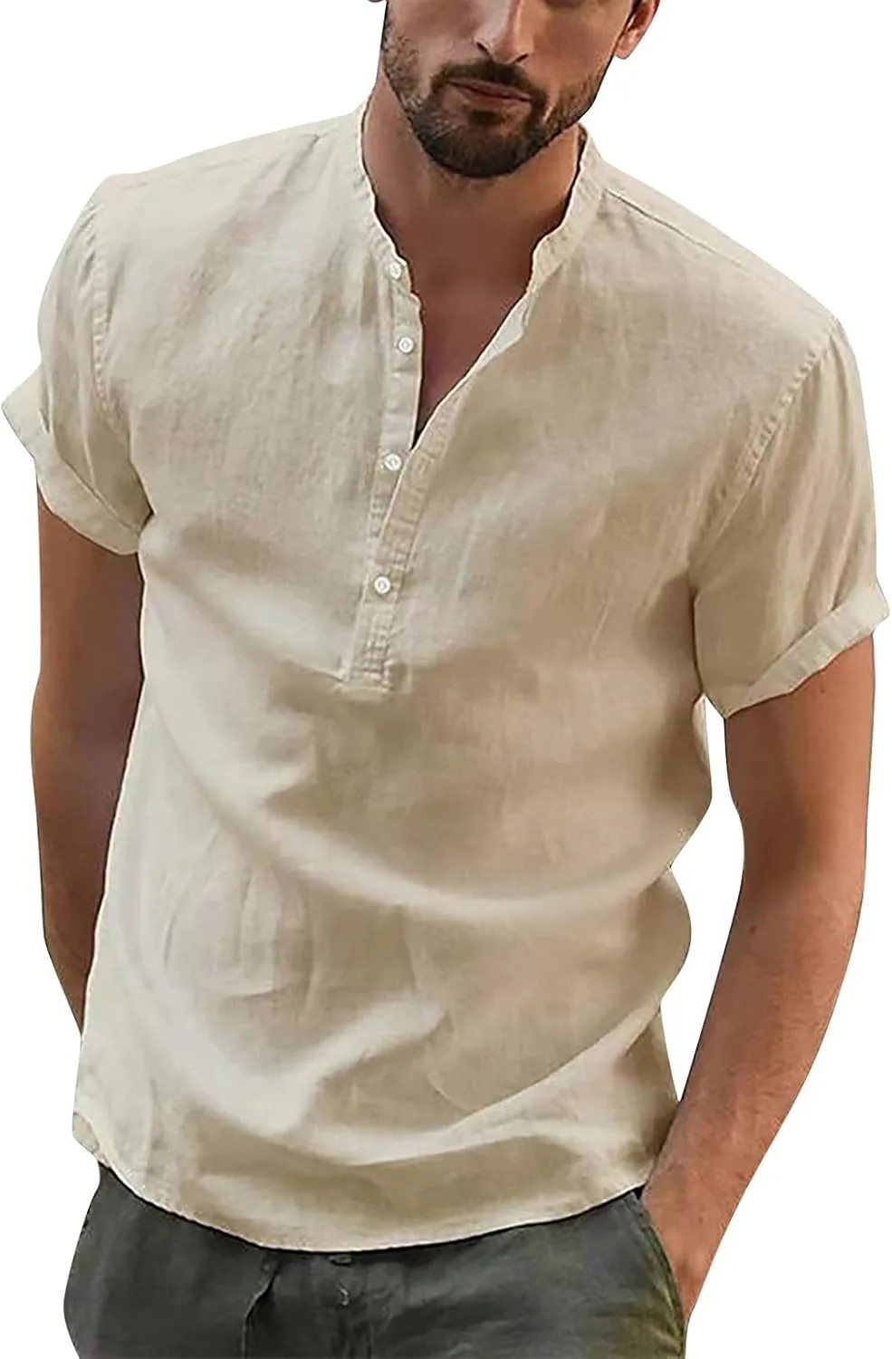 Мужская хенли футболка для тренировок, летняя casual, размеры S-3XL