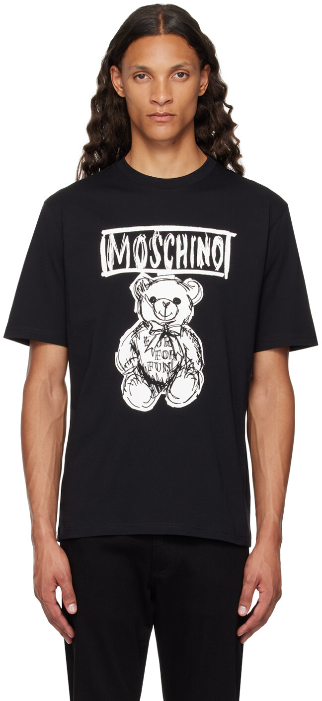 

Черная футболка с плюшевым мишкой Moschino, Multi black