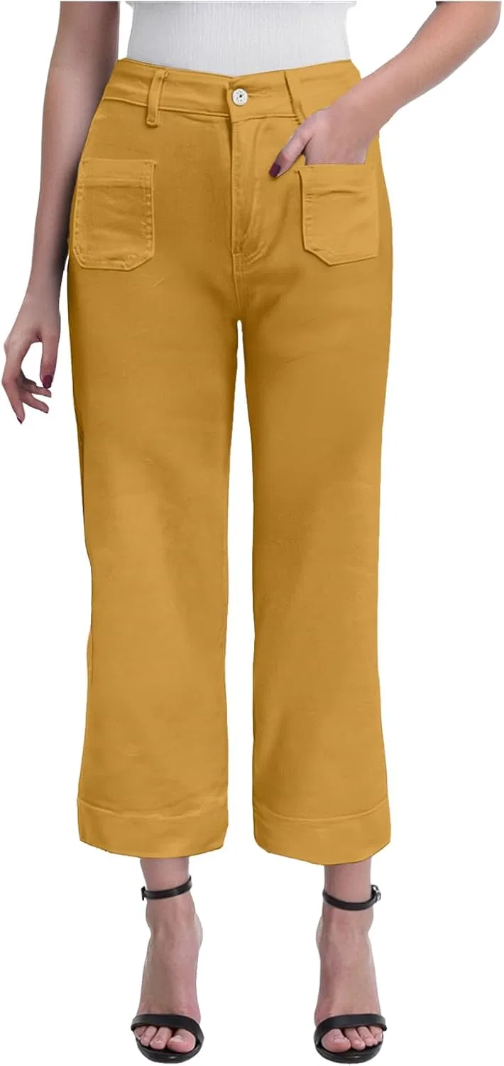 Джинсы широкие, Solid, Yellow