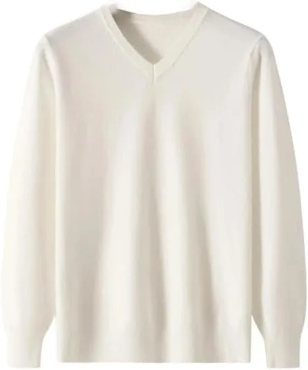 

Мужской классический вязаный шерстяной пуловер с V-образным вырезом