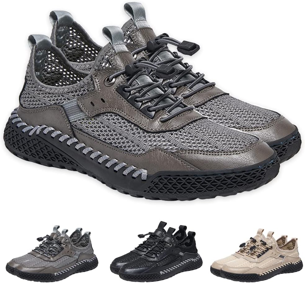 

Мужские повседневные сандалии для спорта и активного отдыха на улице, с эластичной сетчатой верхней частью, дышащие и легкие, для ходьбы Generic, серый