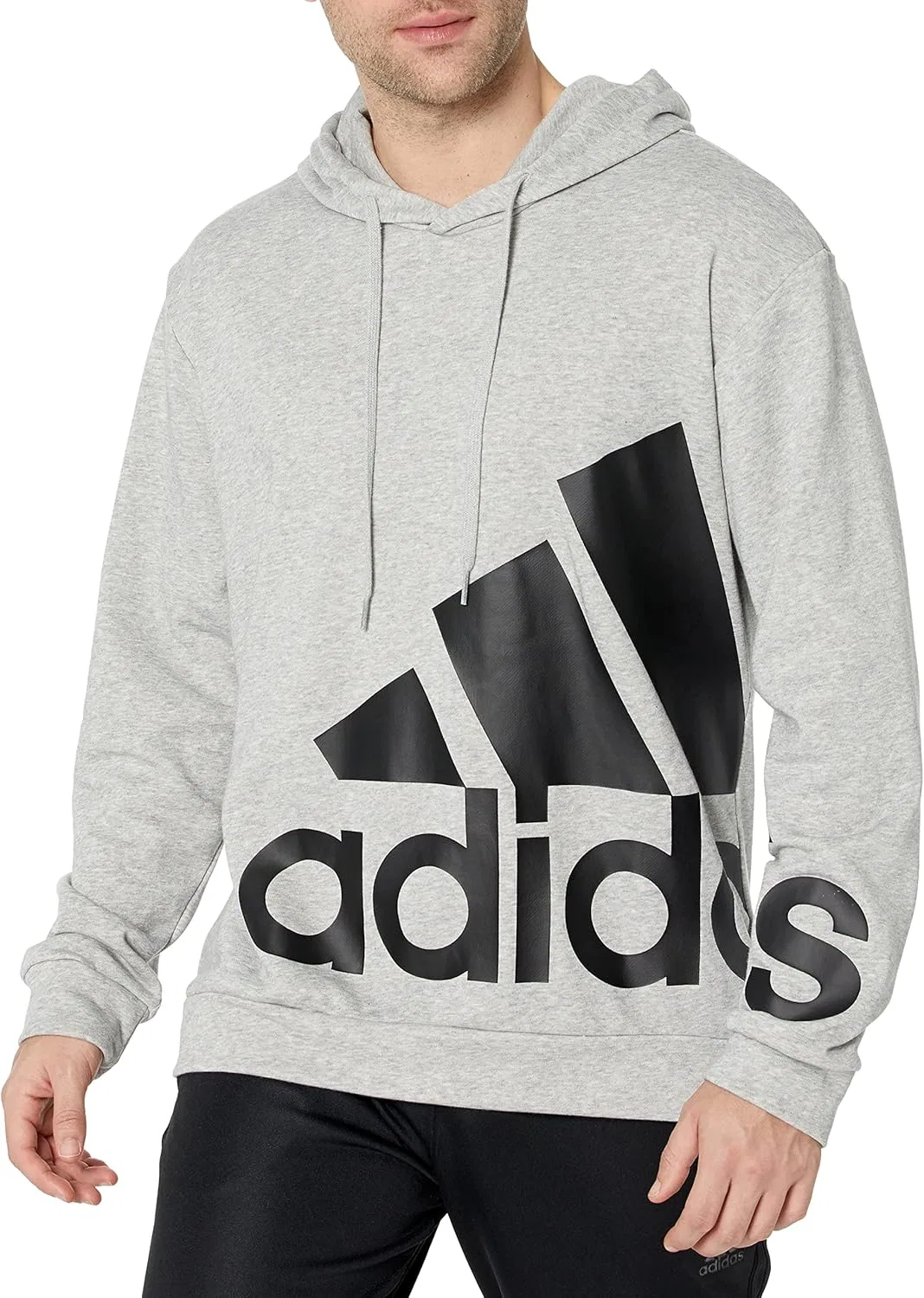 Толстовка Adidas Essentials Giant Logo French Terry, серый/черный