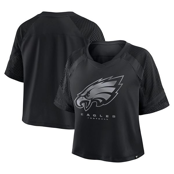 

Женская футболка Philadelphia Eagles oversized raglan v-neck blackout Fanatics