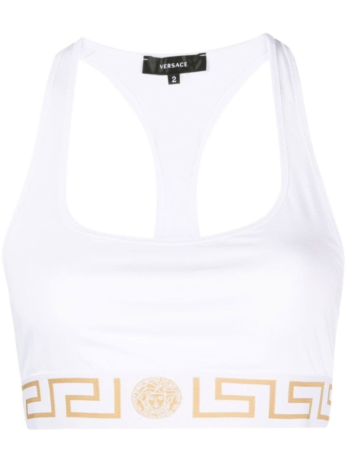 

Versace спортивный бюстгальтер с узором Greca, белый