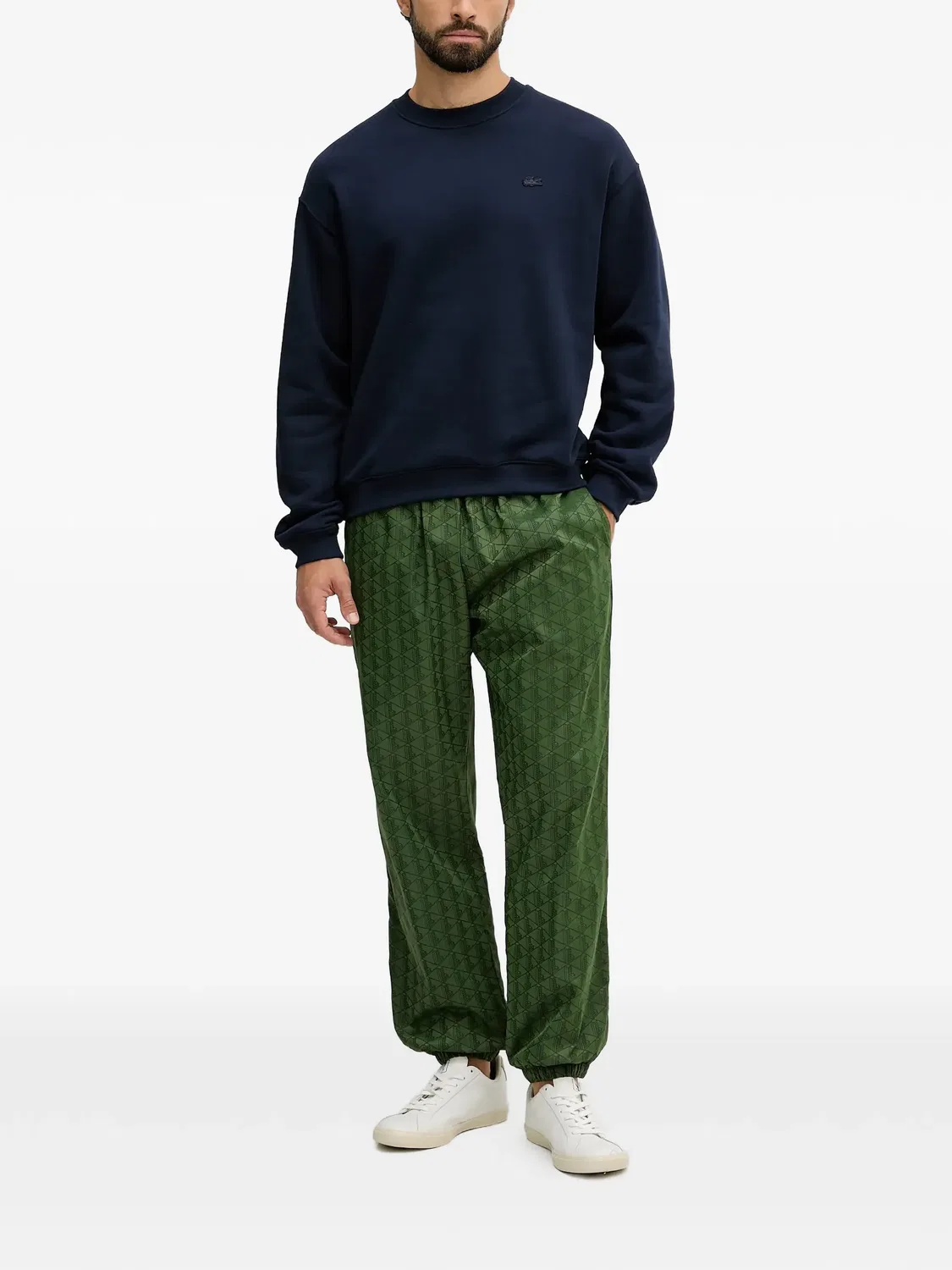 Спортивные брюки с геометричным узором Lacoste, зеленый — фото 2