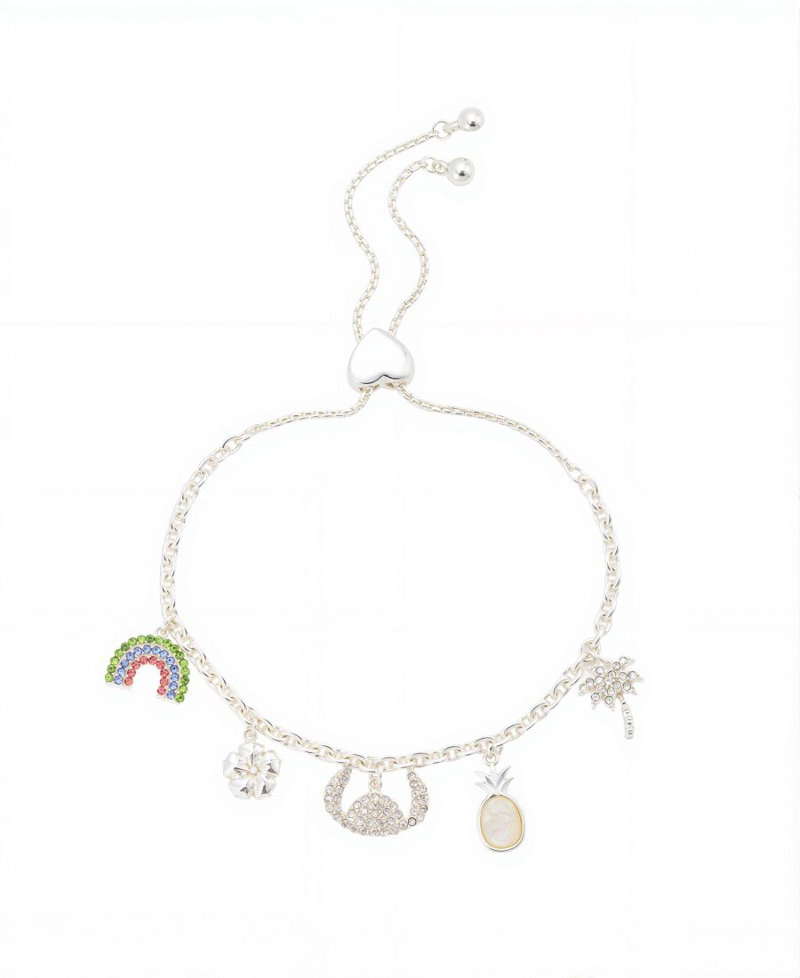

Браслет-боло Летний шарм с кристаллами и перламутром в стиле Лило Стич Disney, Silver