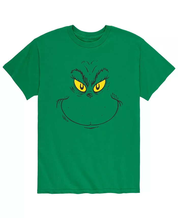 

Мужская футболка Dr. Seuss The Grinch Face AIRWAVES, зеленый