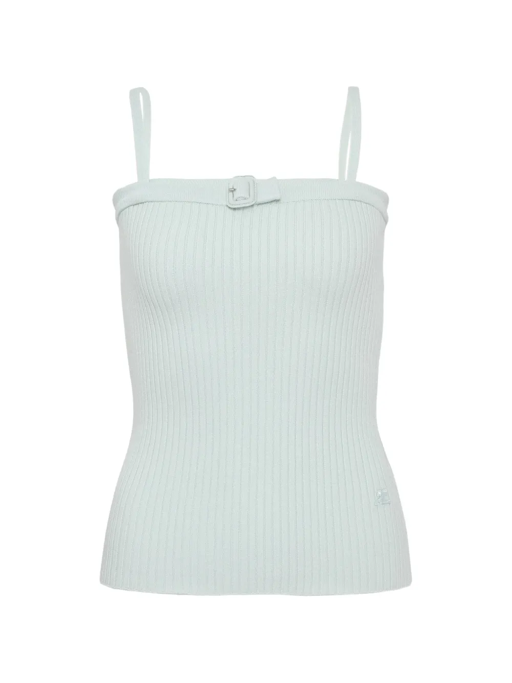 

Трикотажный топ в рубчик с пряжкой Courrèges, синий