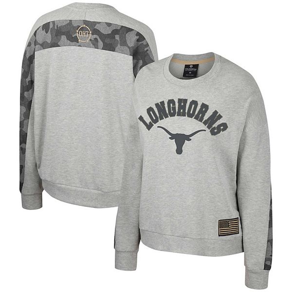 

Женский свитшот dolman heather gray texas longhorns oht military appreciation flag rank Colosseum