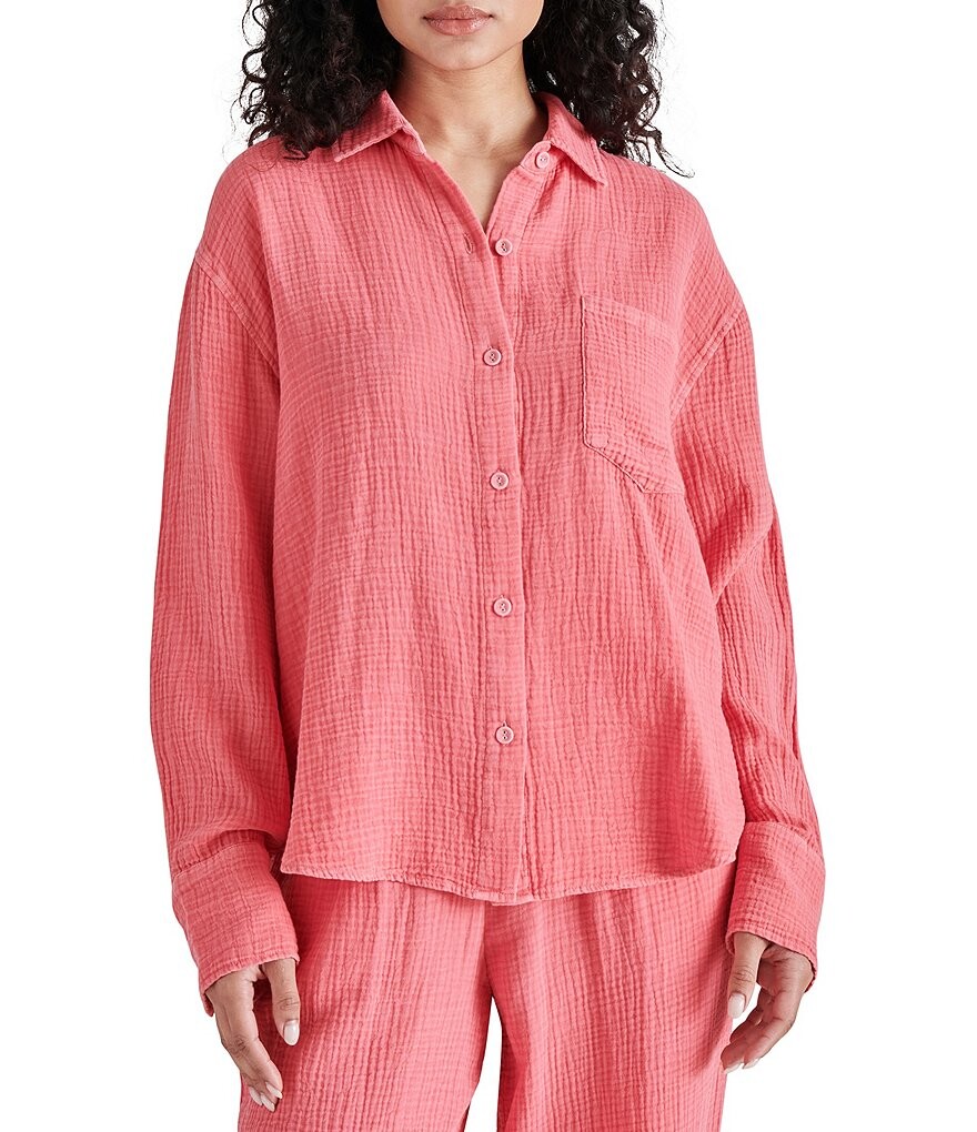 

Рубашка с длинным рукавом и воротником на пуговицах Steve Madden Juna, розовый