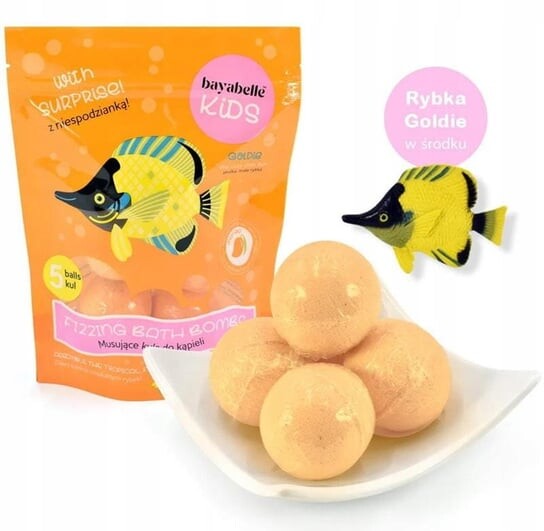 

Шипучие бомбочки для ванны с игрушкой, манго, 5x50 г Bayabelle Kids, inna
