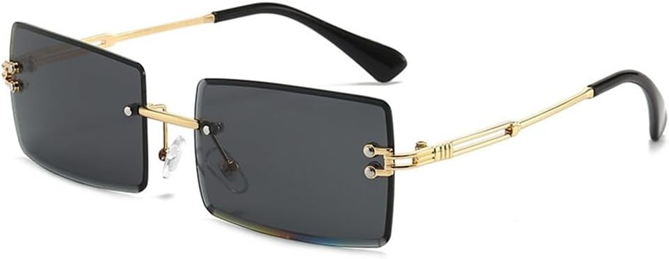 

Винтажные модные солнцезащитные очки без оправы, прямоугольной формы, с градиентным покрытием, защитой от УФ-излучения UV400, летние и дорожные солнцезащитные очки для женщин KTUCN, Black