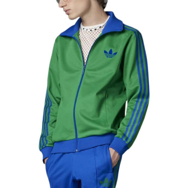 Куртка Men's adidas originals FW22 Side Classic Logo Printing Sports Jacket Autumn Green, зеленый — фото 4