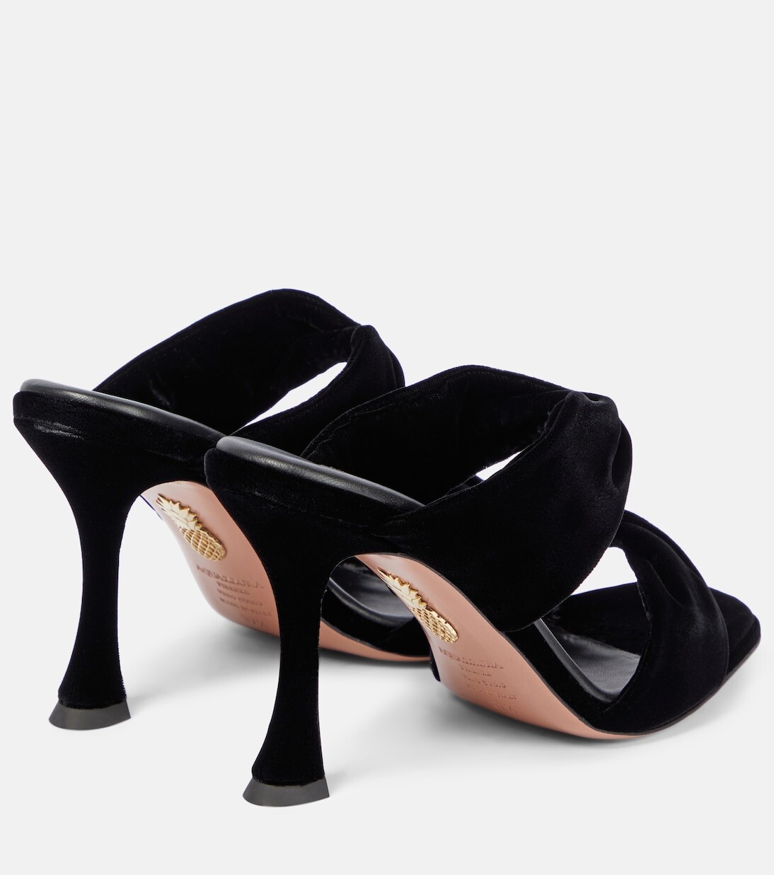 Бархатные мюли twist Aquazzura, черный — фото 3