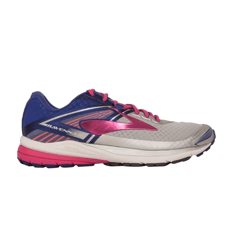 

Кроссовки Brooks Wmns Ravenna 8 Silver Clematis Blue Very Berry, серебряный