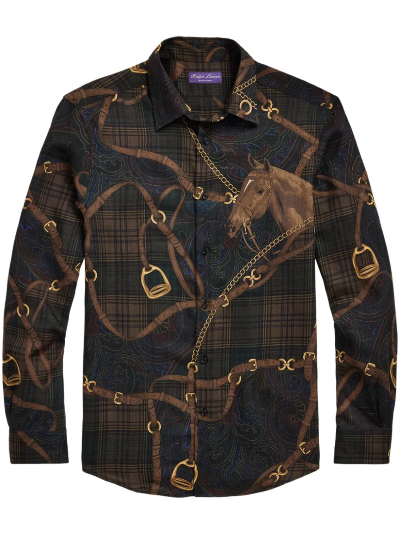 

Рубашка с принтом «конная тематика» от Ralph Lauren Purple Label, коричневый