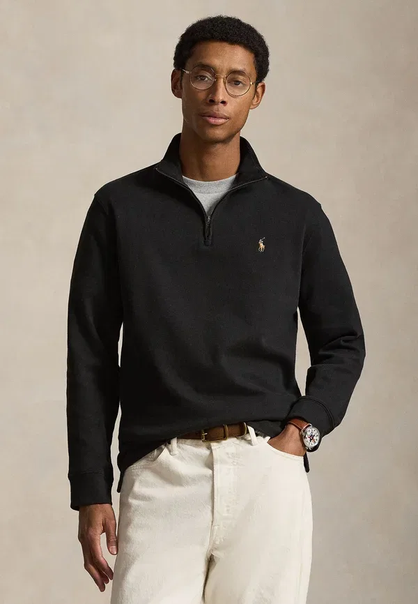 Свитер с четверть-застежкой Polo Ralph Lauren Estate Rib Quarter Zip Pullover, черный