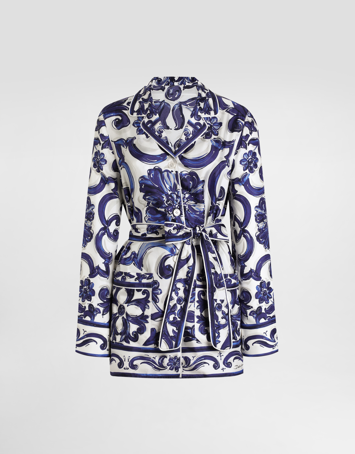 

Шелковая рубашка с майоликовым принтом Dolce & Gabbana, принт