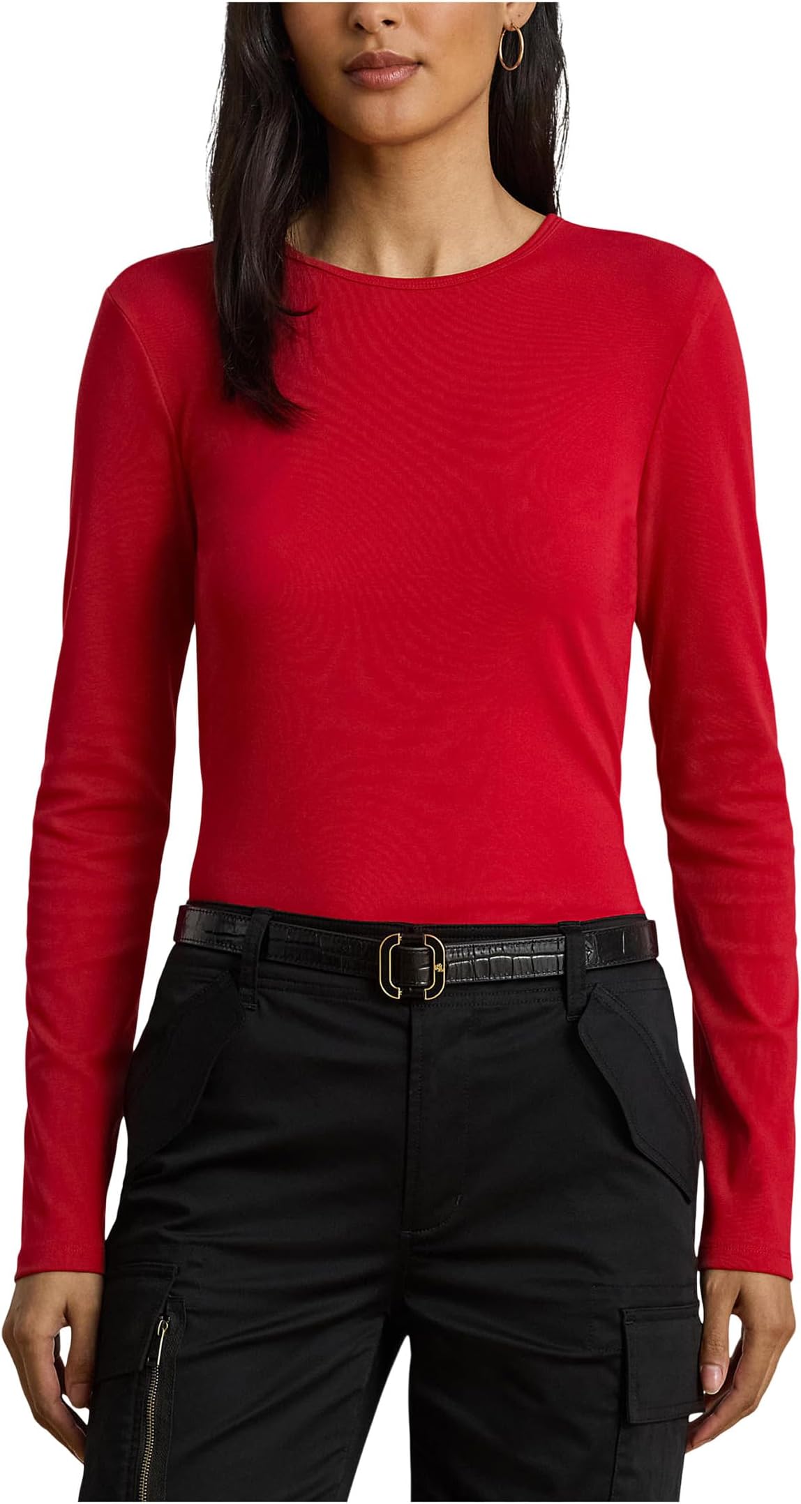 

Женский топ из хлопковой смеси с длинными рукавами Lauren Ralph Lauren, Ralph Red