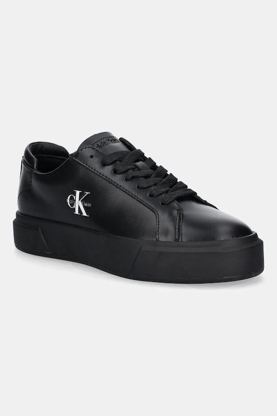 Кроссовки Basket Lace Up из кожи Calvin Klein, черный