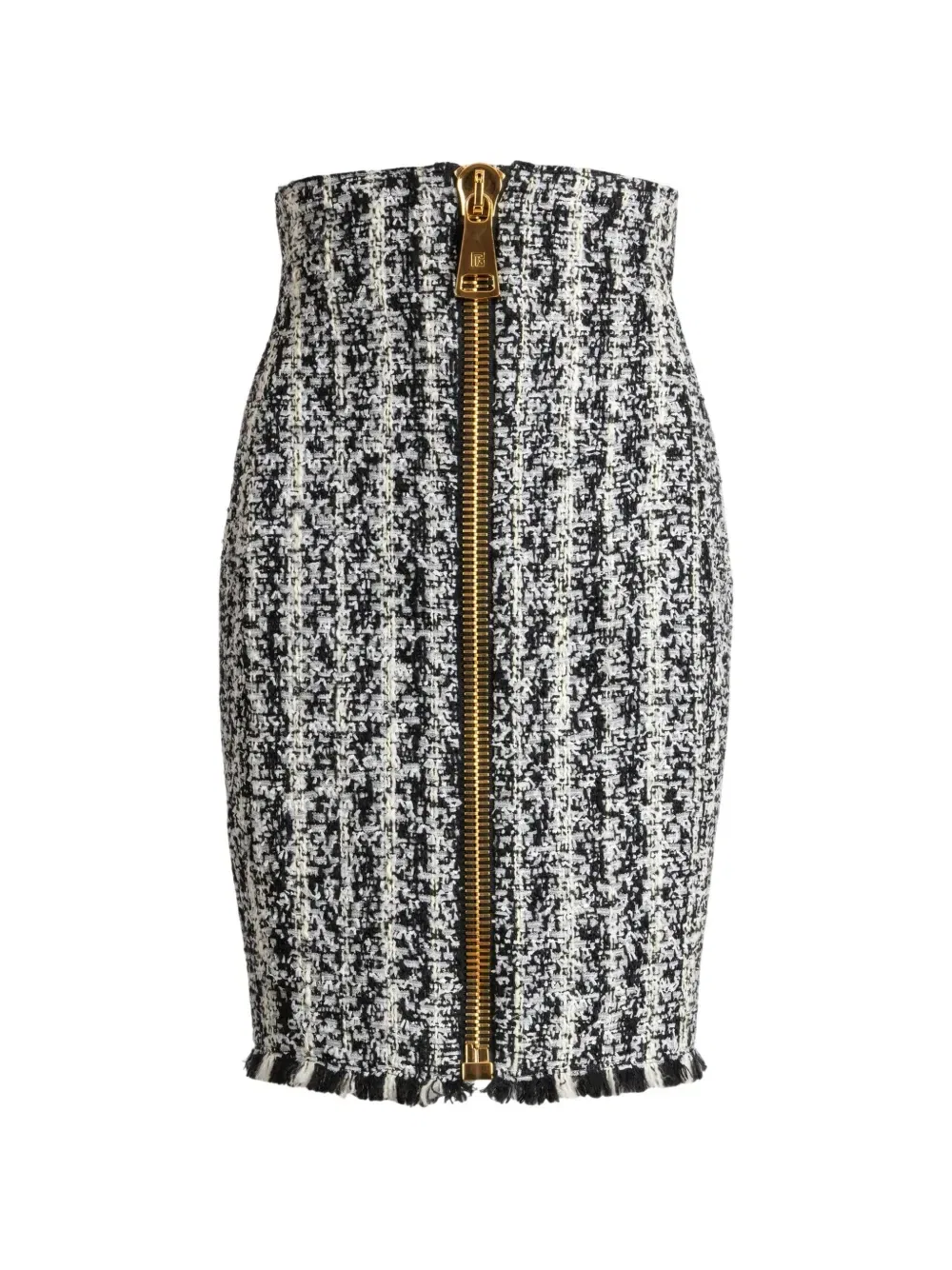 Твидовая юбка на молнии BALMAIN, черный
