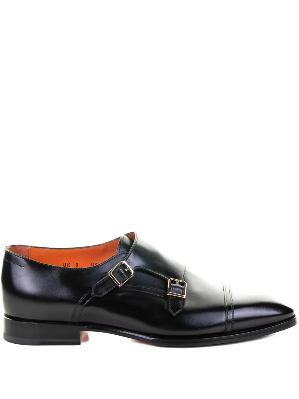 

Кожаные монки с двумя пряжками Santoni, черный