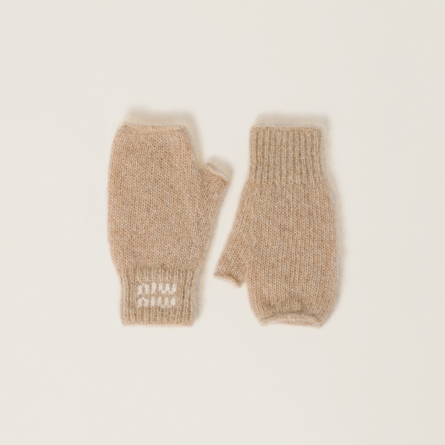 

Перчатки из шерсти и мохера MIU MIU, натуральный