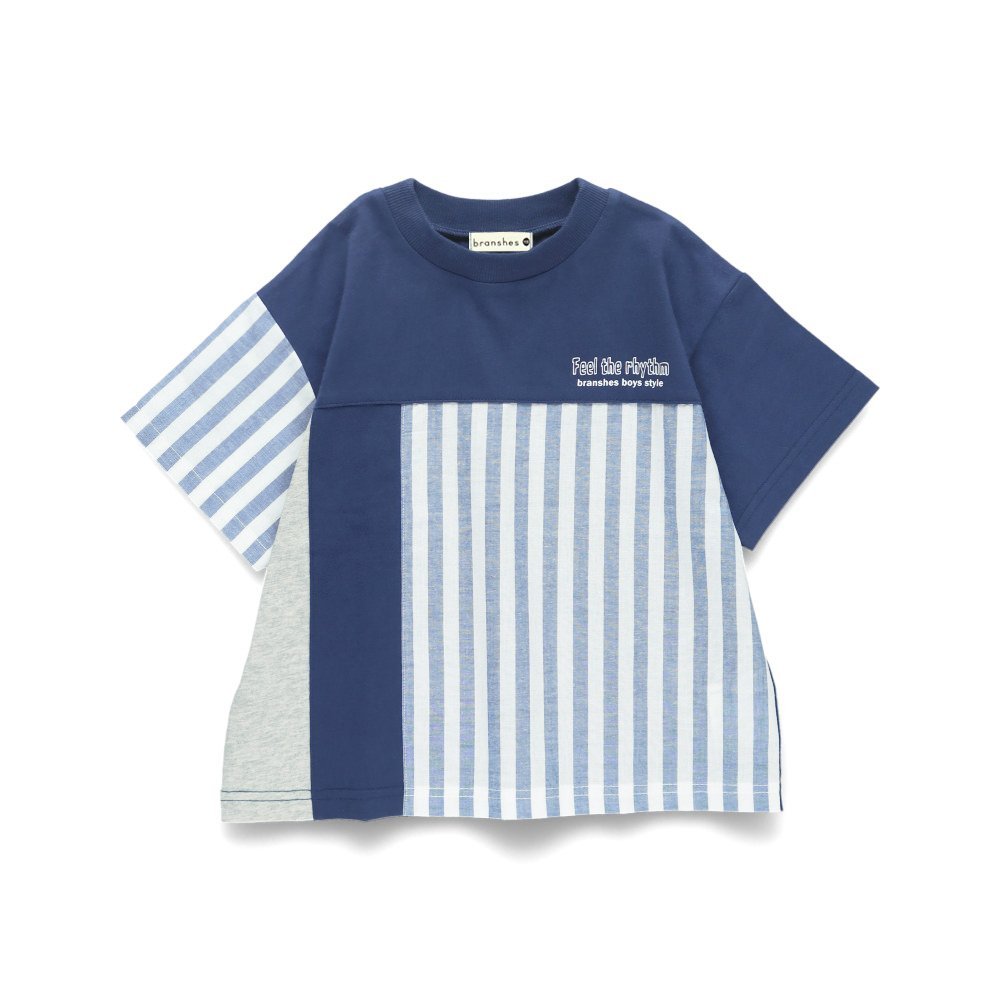 Футболка с коротким рукавом из комбинированных материалов Branshes, Navy blue