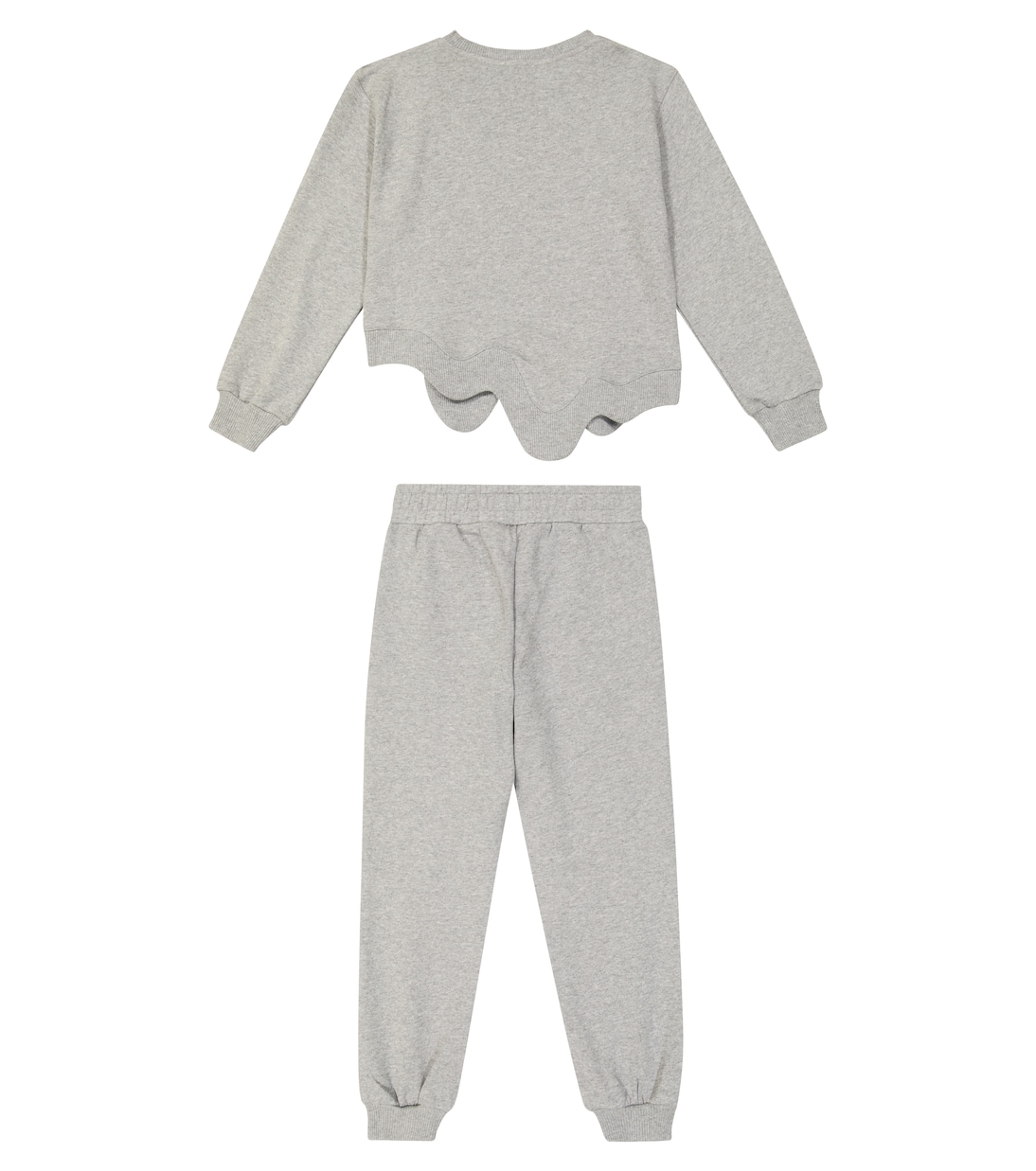 Комплект из хлопкового трикотажа и спортивных штанов Moschino Kids, Melange Grey — фото 3