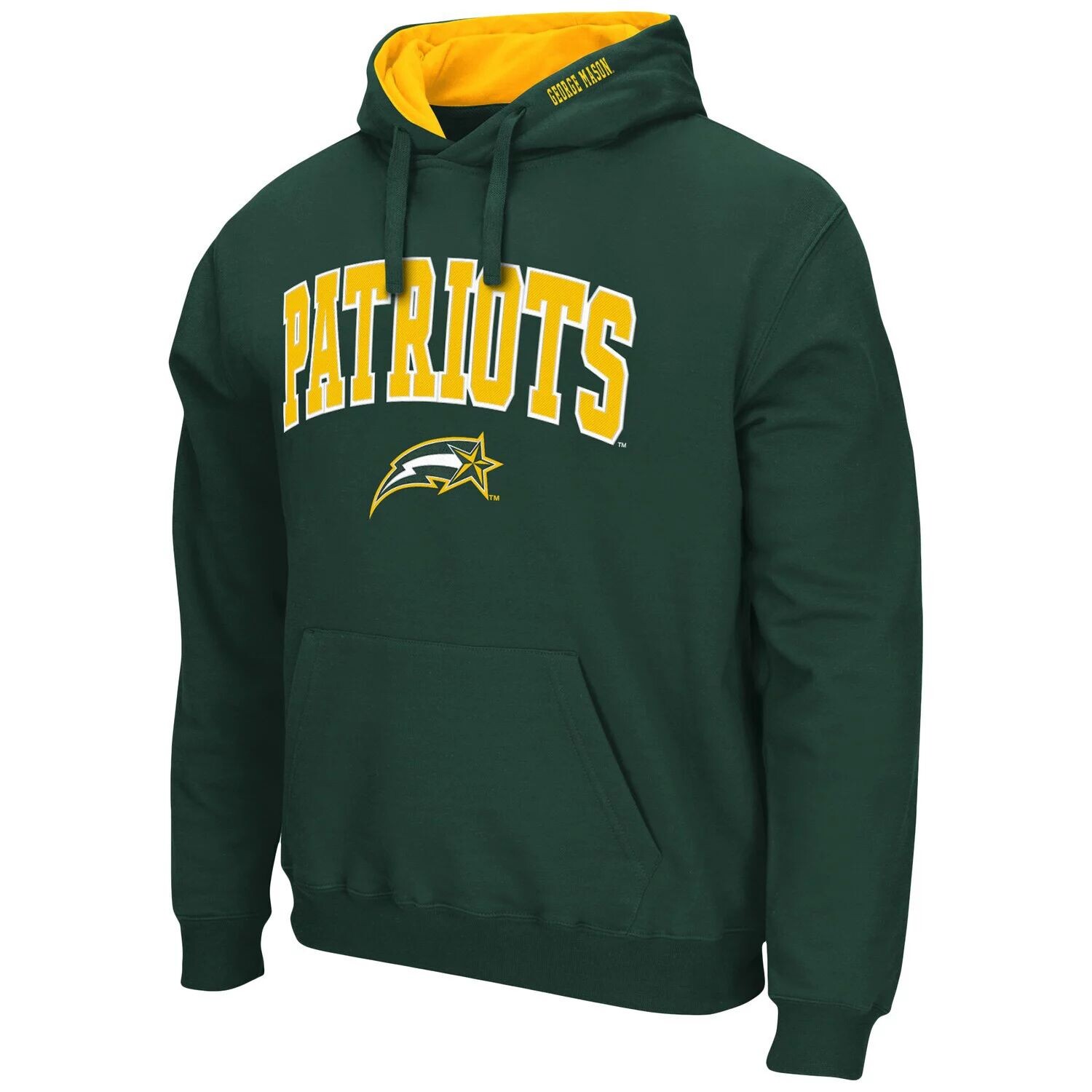 

Мужской зеленый пуловер с капюшоном George Mason Patriots Arch и Logo Colosseum
