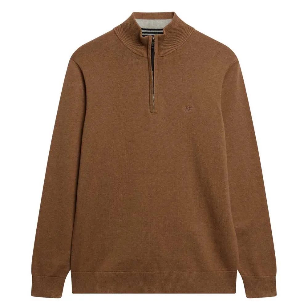 

Свитер Superdry Essentials half zip, коричневый