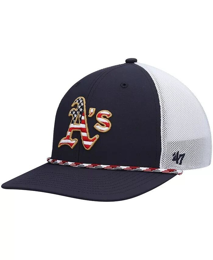 

Мужская темно-синяя, белая кепка '47 Oakland Athletics Flag Fill Trucker Snapback '47 Brand