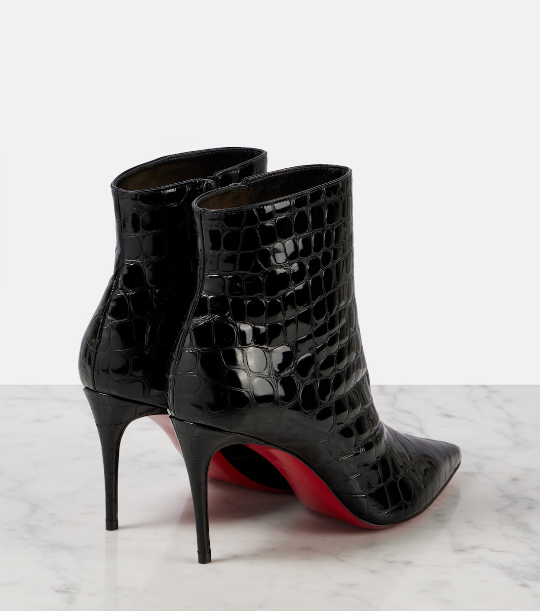 Сапоги-ботфорты So Kate 85 с эффектом крокодиловой кожи Christian Louboutin, черный — фото 3