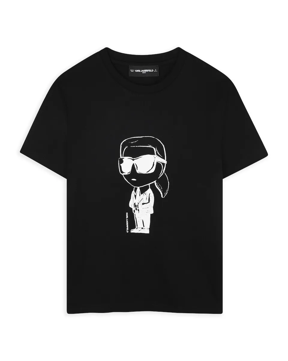 

Детская хлопковая футболка Karl Lagerfeld Kids, черный