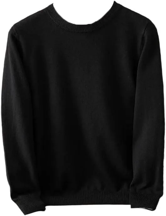 

Мужской свитер с круглым вырезом из шерсти, базовый пуловер из кашемира