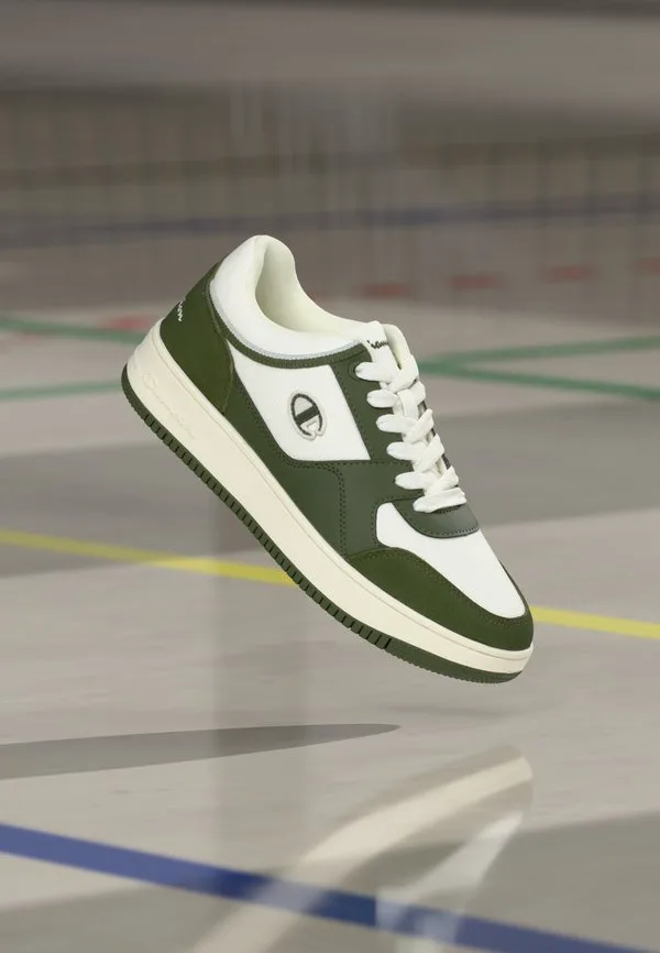 Низкие баскетбольные кроссовки rd18 Champion, White/Olive Green/Natural