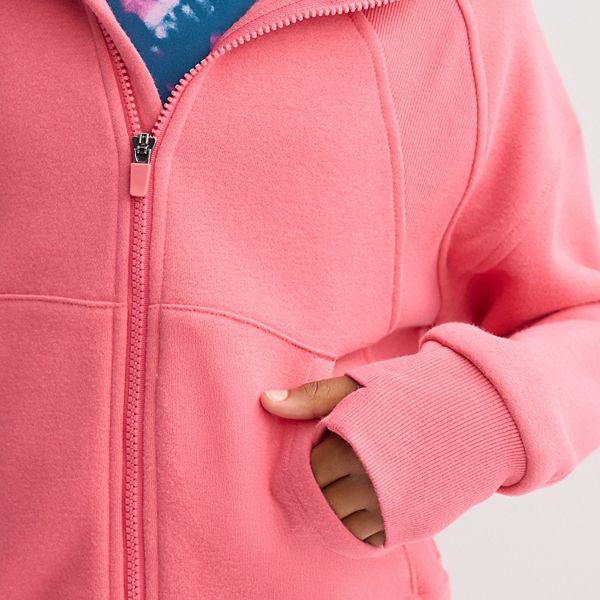 Детская худи с молнией и швами из флиса Tek Gear, Grey Mist Heather — фото 3